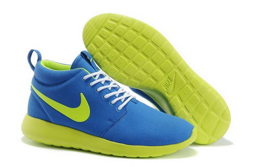 Nike Roshe Run Mens Shoes High Warm Special Sky Blue Green Outlet